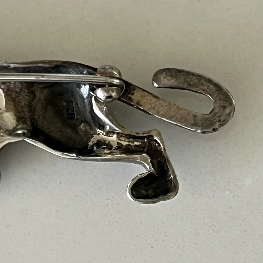 925 PANTHER LEOPARD EXQUISITE Marcasite Sterling Silver Signed Brooch Pin Gift - Picture 14 of 17